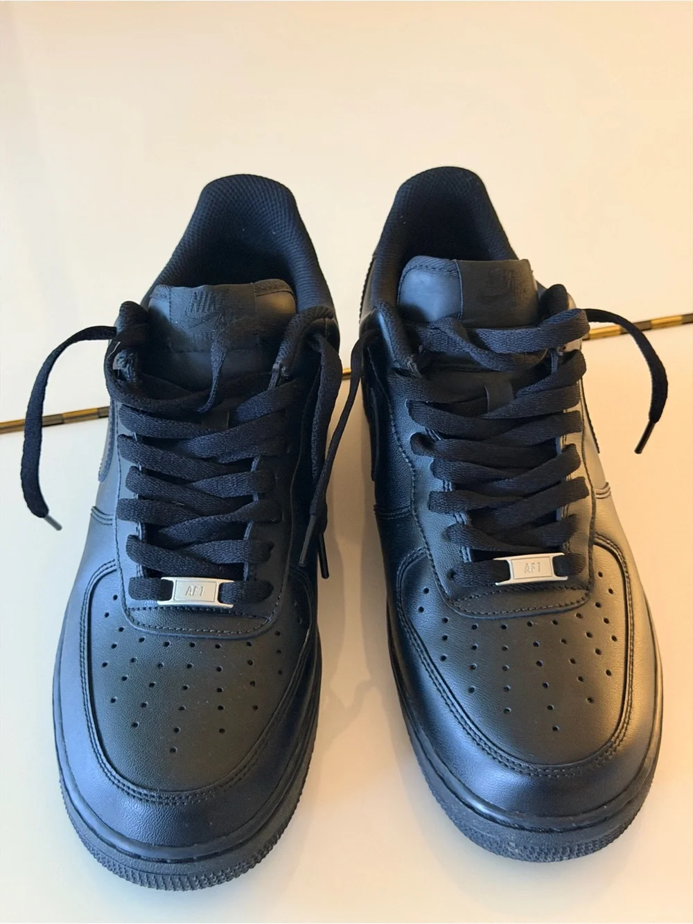 Nike Men's Air Force 1 ‘07 All-Black Low-Top Leather Sneakers